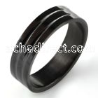 srb20x black stainless steel ring with high polished tri band