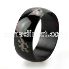 srb33 black anodized stainless steel ring with lizard design