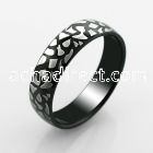 srb52 black stainless steel ring with shattered pattern