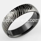 srb53 black anodized plated steel ring with zebra stripes