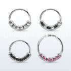 steel seamless ring, 20g w 6 1.5mm czs on the lower part