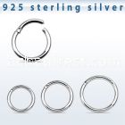 sterling silver hinged segment ring 16g