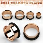 sttpg rose gold pvd plated steel single flare flesh tunnel