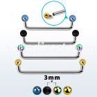 suditb3 internal steel surface barbell w 2 3 mm pvd plated balls