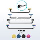 sudite4 internal steel surface barbell w 2 4mm pvd plated disks