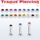 tlbajb3 316l steel tragus labret 16g w a 3mm bio flex jewel ball