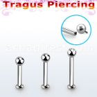 tlbbin3 316l steel internally threaded tragus labret 3mm ball