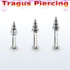 tlbcn4b 316l steel tragus labret 16g w a 4mm ridged drill cone 