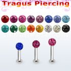 tlbfr4s 316l steel tragus labret 16g w a 4mm multi crystal ball