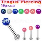 tlbuvab3 316l steel tragus labret 16g w a 3mm ab coated ball