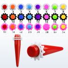 tpsvr solid colored acrylic taper with fancy rubber o rings