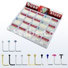 trans3 tray w 1040 pcs of silver nose studs w mix crystal tops