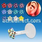 trgs19 bioflex tragus piercing w silver top crystal flower