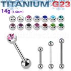 ubbcs titanium g23 barbell bezel set jewel ball plain ball