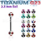 ubbemj25 titanium g23 eyebrow barbell w 2 5mm multi jewel balls