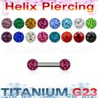 ubber23 titanium g23 helix barbell 3mm multi crystal balls