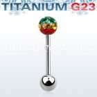 ubbfr6r titanium g23 barbell w 6mm rasta ferido ball