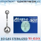 ublk472 sterilized titanium g23 belly banana with 5 8mm ball
