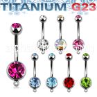ubn2cgh titanium g23 banana with 8 5mm bezel jewel w hook