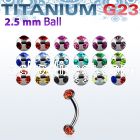 ubnemj25 titanium g23 circular barbell w 2 5mm multi jewel ball