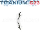 ubnen25 titanium g23 banana eyebrow ring with 2 5mm cones