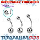 ubngin titanium g23 belly banana 5mm 8mm internally threaded
