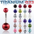 ubnpr titanium g23 banana belly ring w 5 8mm pearl balls