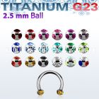 ucbemj25 titanium g23 circular barbell w 2 5mm multijewel balls
