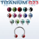 ucbfr3e titanium g23 eyebrow lip barbell w 3mm 2 color balls