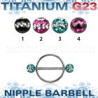 udfnpe5 nipple shield w titanium bar w 2 5mm multi crystal balls