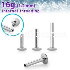 ufopst16 316l steel ufo labret posts w internal threading 1.2mm