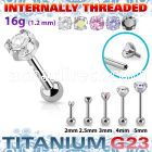 uhein12 titanium g23 internally threaded barbell 3 5 color cz