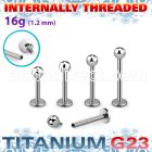 ulbb3in titanium g23 internally threaded labret 3mm ball