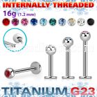 ulbjb3i titanium g23 internal labret jewel ball