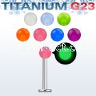 ulglb3 titanium g23 labret with 3mm glow acrylic ball