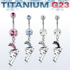 umcd358 titanium g23 banana w bezel jewel crystal pistol