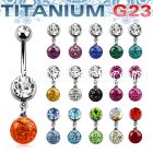 umcd626 titanium g23 belly banana with bezel dangling ball