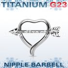 unpsh12 heart shaped nipple shield w titanium g23 arrow barbell