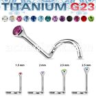 unsc titanium g23 nose screw with bezel set round crystal top