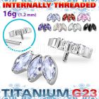 ushz23in titanium g23 top three prong marquise cz