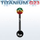 utbbfr5r anodized titanium g23 barbell w 5mm rasta ferido ball