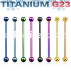 utinb anodized titanium g23 industrial barbell with 5mm balls