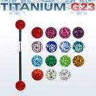 utinfr5 anodized titanium g23 barbell w 5mm ferido balls