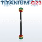 utinfr5r anodized titanium g23 barbell w 5mm rasta balls