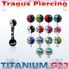 utrgt7e anodized titanium g23 tragus piercing with 2color ball
