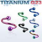 utspeb anodized titanium g23 eyebrow spiral twister w 3mm ball