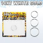 wsel18 rhodium plating solid 14kt white gold seamless ring 1mm