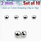 xbal2 pack of 10 pcs of 2mm high polished 316l steel balls