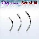 xbn20g set w 316l steel eyebrow banana posts w 0.8mm threading