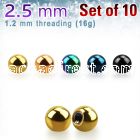 xbt25 pack of 10 pcs of 2 5mm anodized surgical steel balls